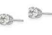 Paris Jewelry 14K White Gold Plated 2.75mm Cubic Zirconia Stud Earrings - Image 2