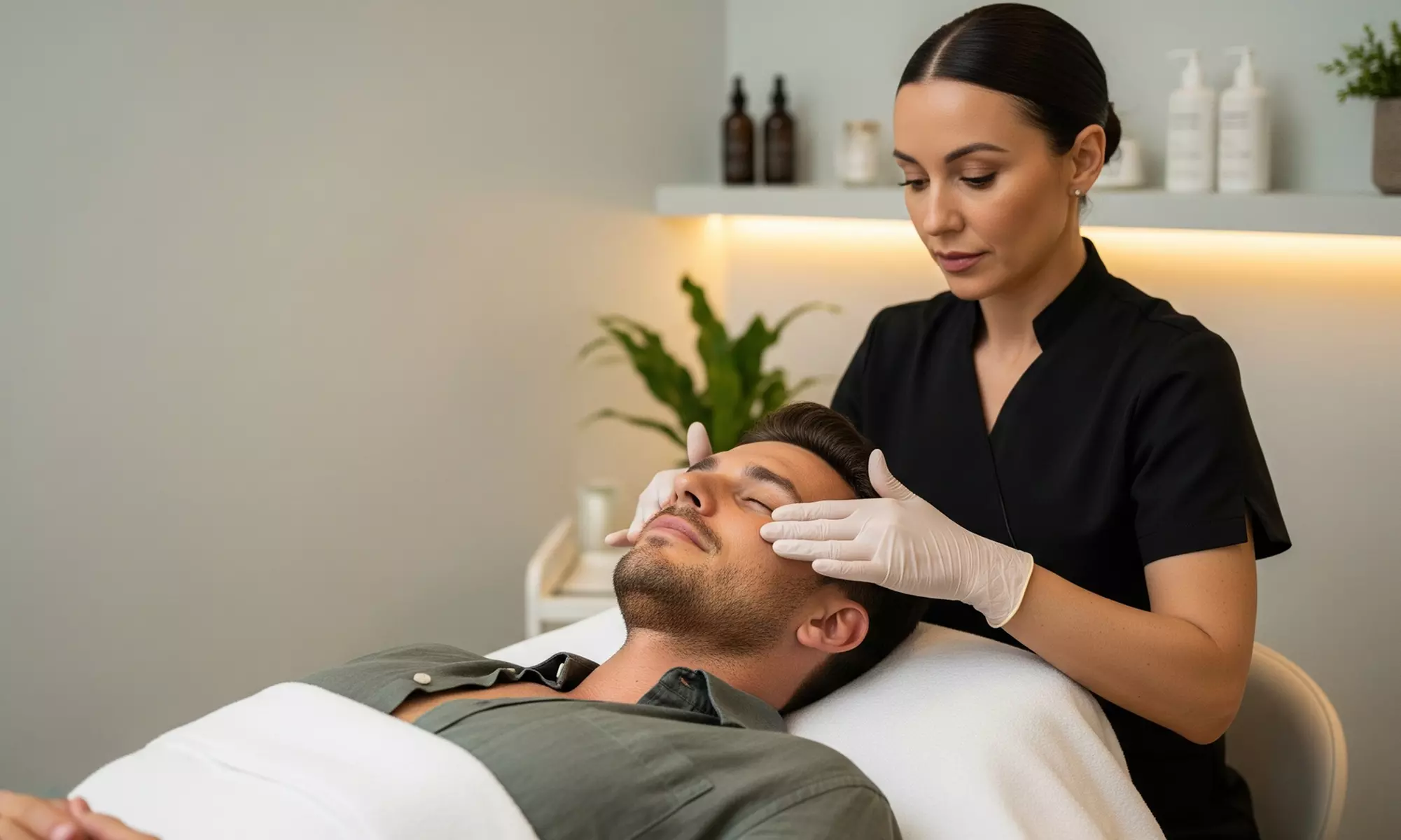 One 90-Minute Lymphatic Drainage or Sculpture Lifting Facial for Men at Delight Massage & Facial (Up to 50% Off) - Primary Image