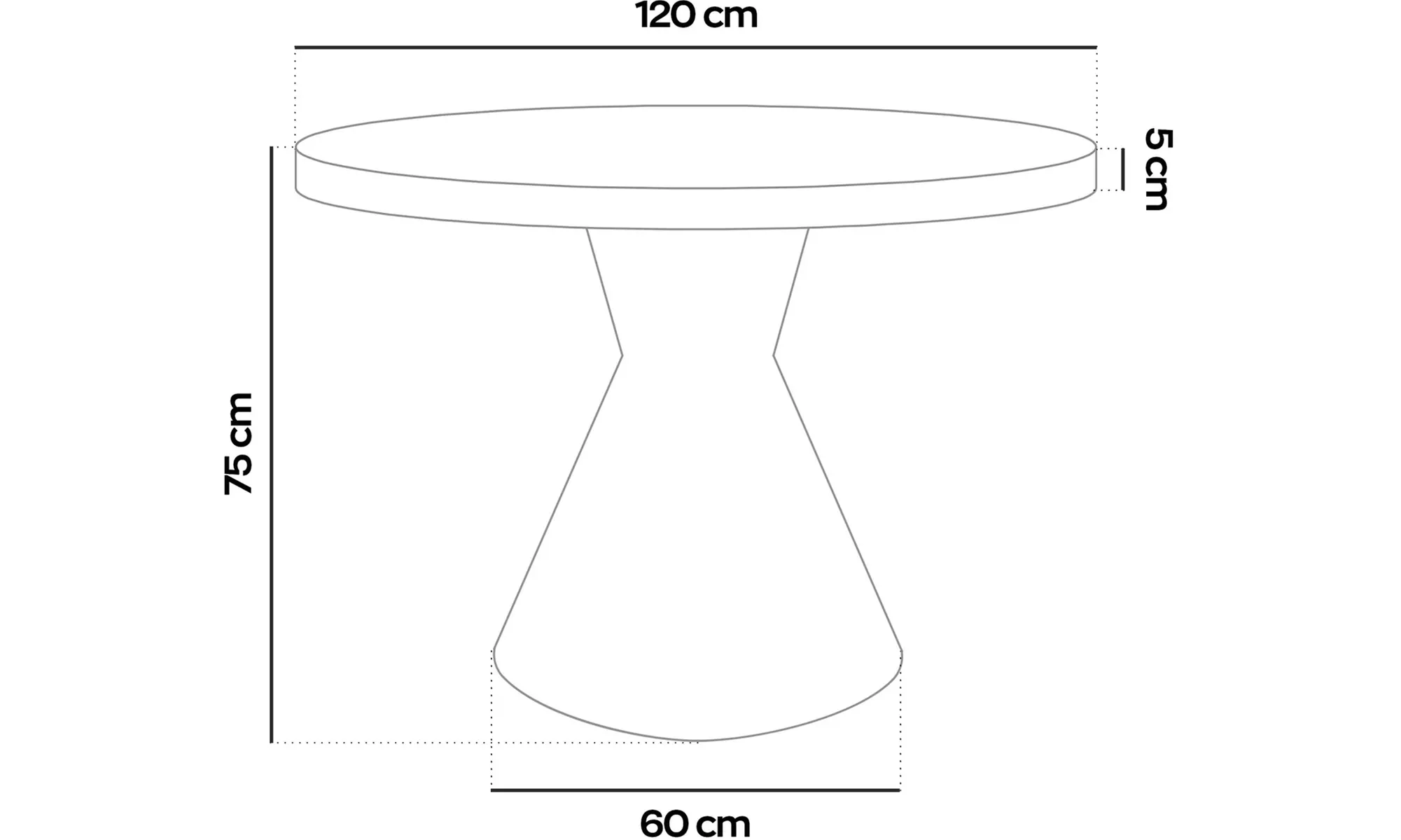 Table ronde fixe design de la marque Frankystar