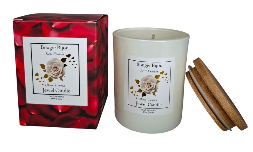 Image 7: Candela profumata alla rosa con gioiello a sorpresa