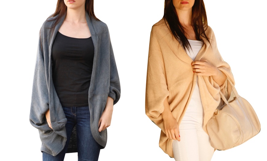 Image 10: Women's Oversize Batwing Cardigan