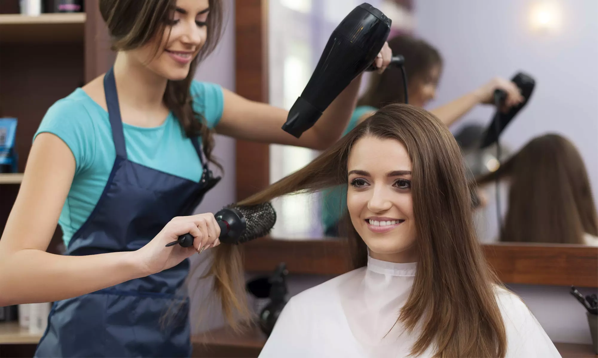 Cut, Deep Condition & Blow-Dry w/ Optional Single Process Color, Partial Highlights or Lowlights (Up to 76% Off) - Primary Image