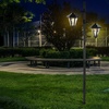 Image 1: One or Two 1.4m Twin-Head Solar Warm White LED Lamp Post Lights