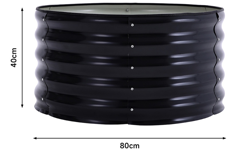 Image 11: Round Open-Bottom Galvanized Steel Raised Garden Bed
