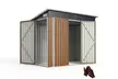 Outsunny Metal Garden Storage Shed with Double Doors and Side Door - Image 3