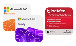 Microsoft 365 Personal/Family EU + McAfee 1 Year – Up to 50% Off