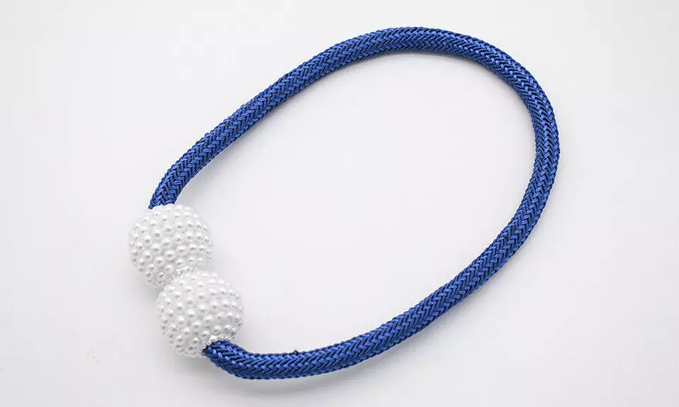 2Pcs Curtain Tie Backs Magnetic Ball Buckle Holder Tieback Clips Window Home