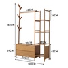 Image 14: Freestanding Bamboo Clothes Rack with Shelves for Storage