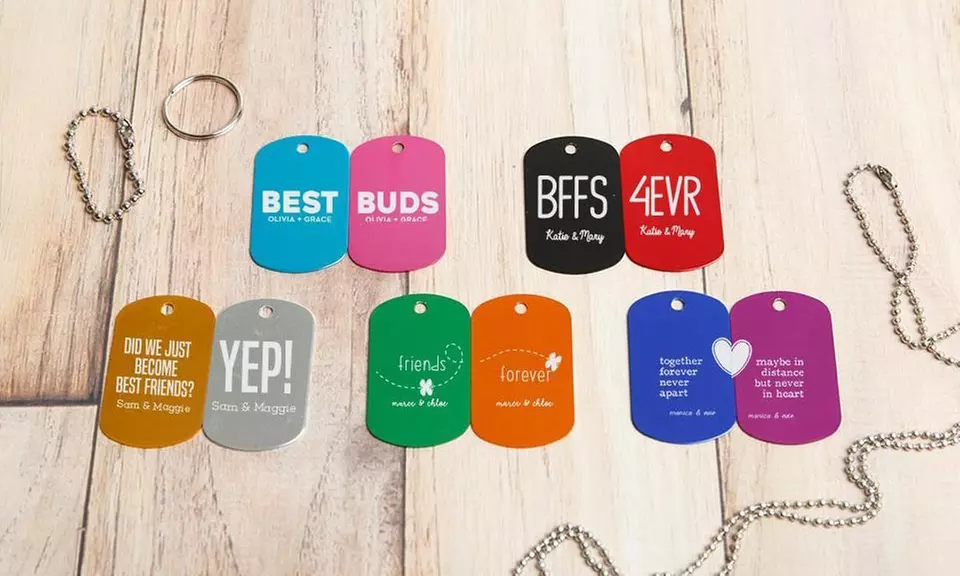 One, Two, Three, Five, or 10 Custom Laser Etched Dog Tags With Choice of Design From Qualtry (Up to 78% Off) - Primary Image