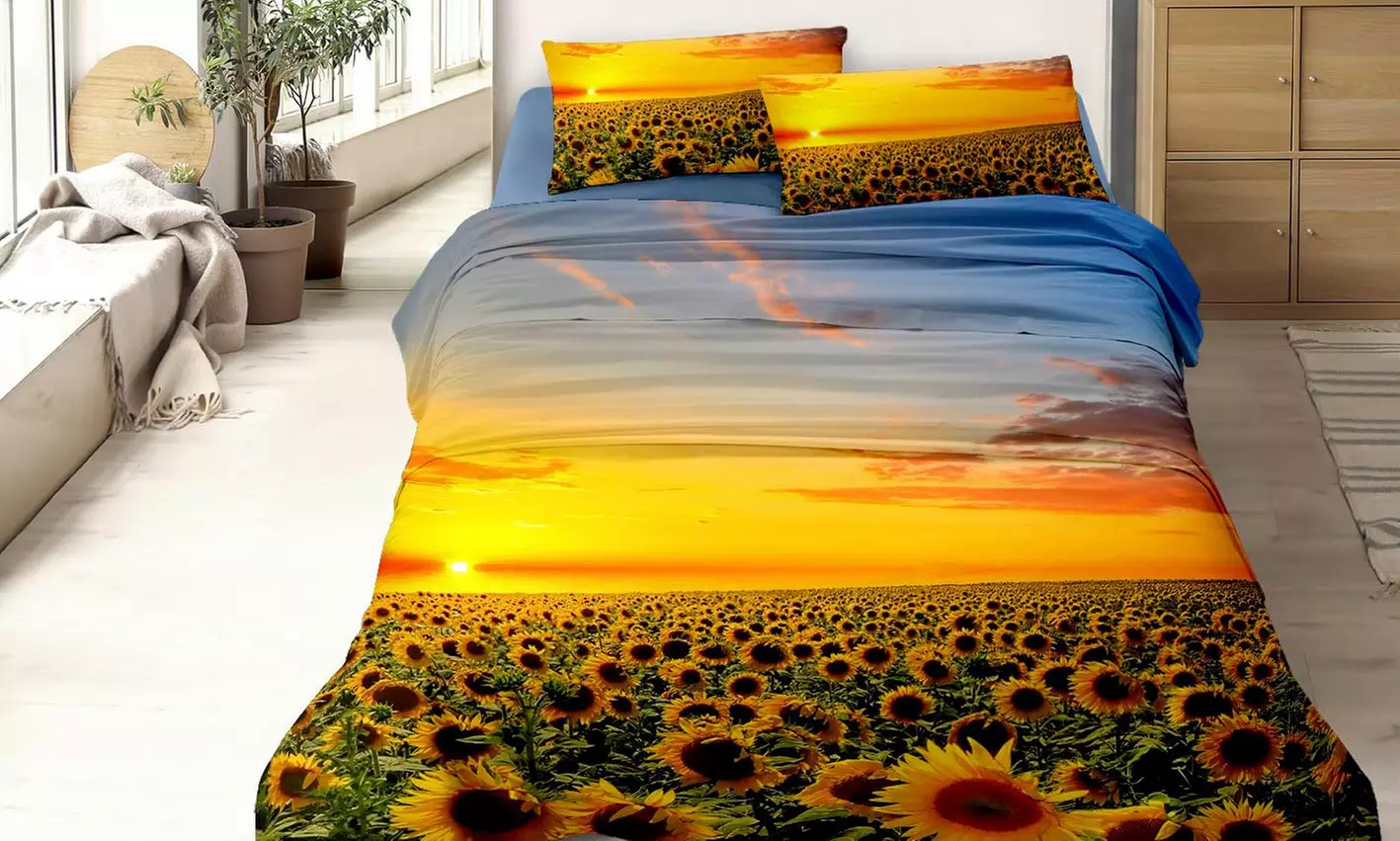 Completo lenzuola in cotone con stampa digitale