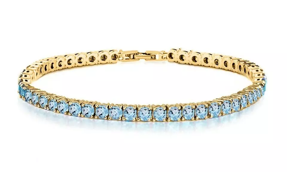 Round Cut Tennis Bracelet Made With Crystals From Swarovski Multiple Options
