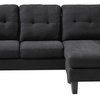 Image 9: Reversible Velvet L-Shaped Sectional Sofa with Ottoman Corner Couch