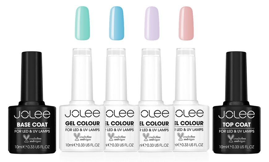 Image 4: Jolee Gel Nail Polish Colour Set with Base and Top Coats 10ml