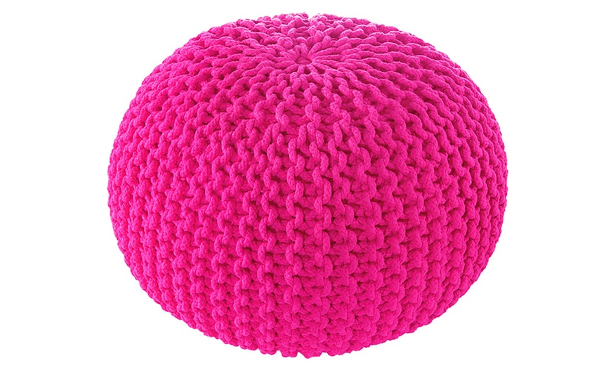 Image 6: Round Knitted Pouffes