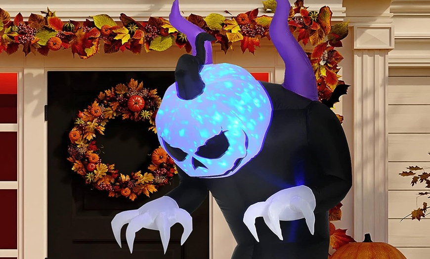 Image 8: HomCom Halloween Inflatable Decorations, Ghosts and Skeletons