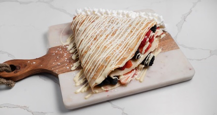 Choose Any Coffee - OO, and One Belgian Chocolate Croissant - Crepe It Up And Bowls
