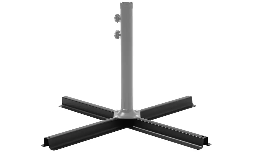 Image 24: Large 3m Grey Cantilever Parasol with Multiple Base Styles 