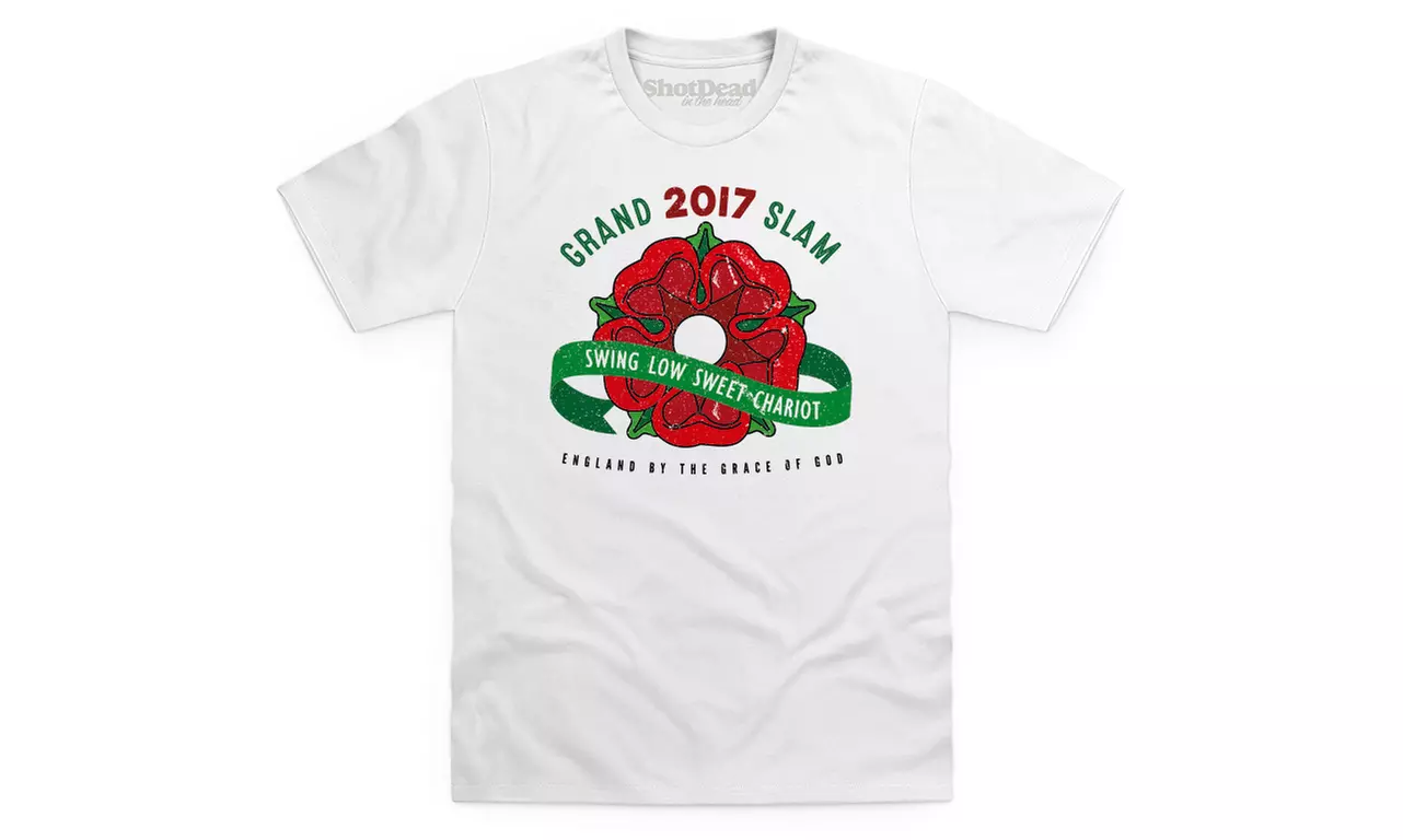 Men's England Slam Champions 2017 Rugby T-Shirt for £9.98 (41% Off) - Second Medium