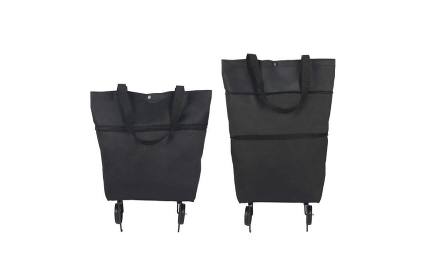 Image 5: Foldable Shopping Pull Cart Trolley Bag