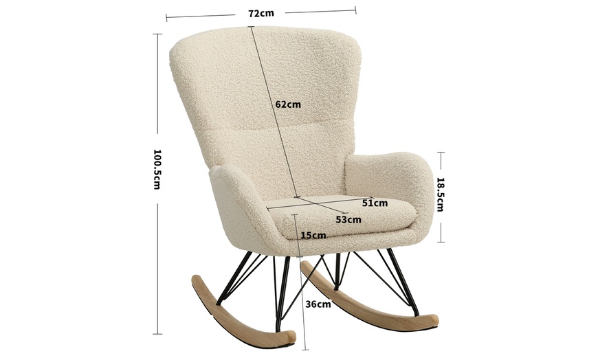 Image 10: Rocking Chair with Detachable Cushion