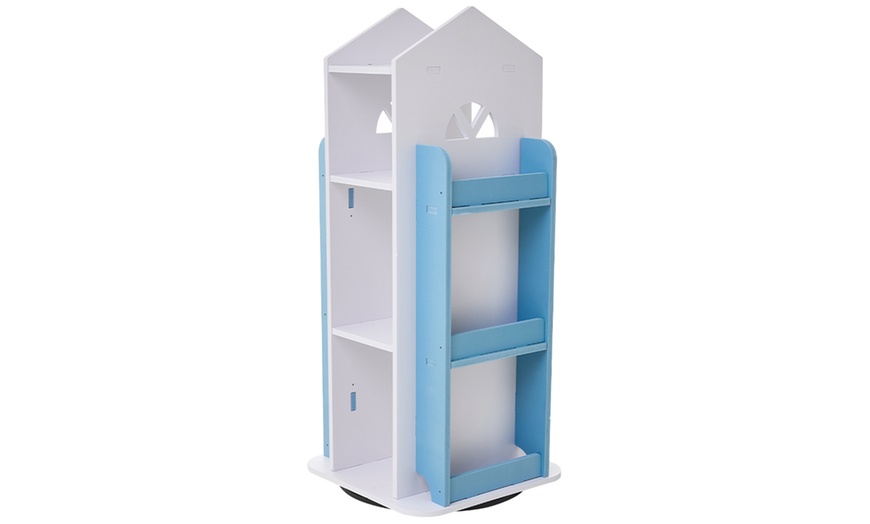 Image 4: 4-Tier Freestanding Rotating Children's Bookshelf