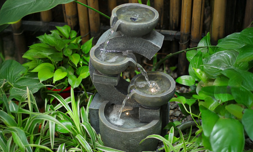Image 19: Outdoor Multi-Tier Ceramic LED Fountain Water Feature