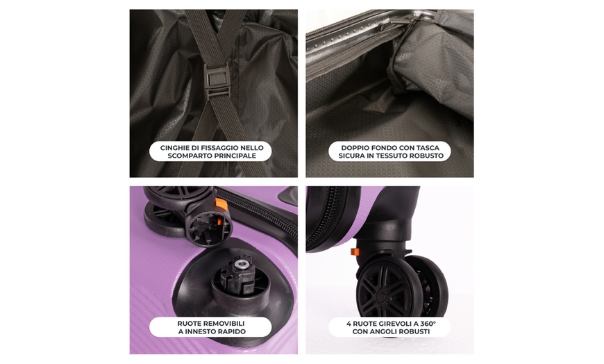 Image 33: ABS handbagage trolleykoffer in 10 kleuren