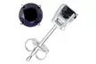 Paris Jewelry 14k White Gold 1 cttw Round Black Diamond Stud Earrings - Second Medium