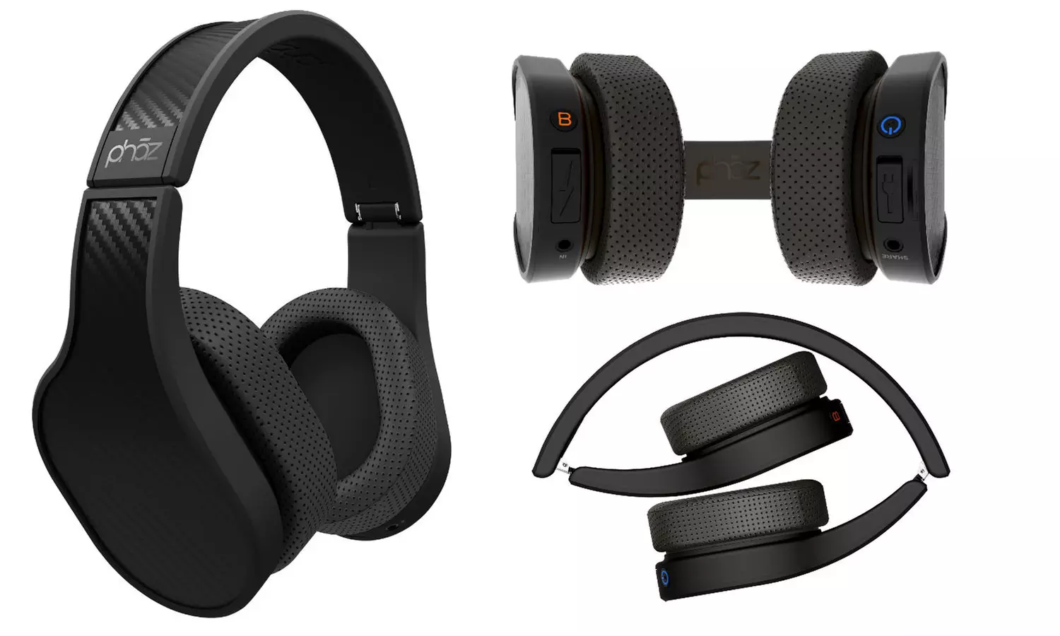 Phaz Music P2 Apple-Certified High-Definition Over-Ear Headphones with Integrated Smartphone Charger - Primary Image