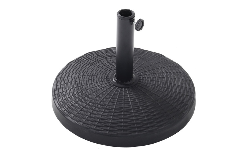 Image 21: Outdoor Large 3M Rotating Parasol with Multiple Base 