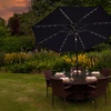 Image 1: LED Parasol 2.7m Tilt Design, Black with 32 Solar-Powered Lights