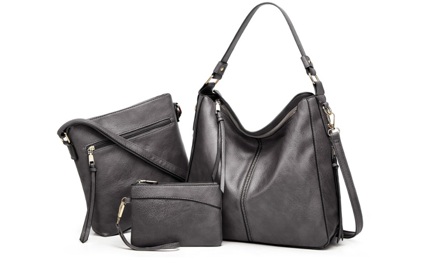 Image 6: Borsa a mano, borsa a tracolla e portafoglio in pelle sintetica