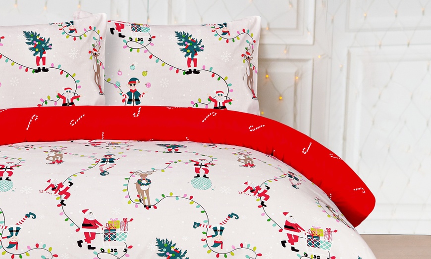 Image 3: Santa Print Duvet Set in Various Sizes