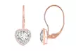 2.00 CTTW Heart Cut Leverback Earrings With Crystals From Swarovski - Second Medium
