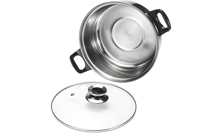 Image 6: 12-teiliger Edelstahl-Kochgeschirr-Set inkl. Glasdeckeln