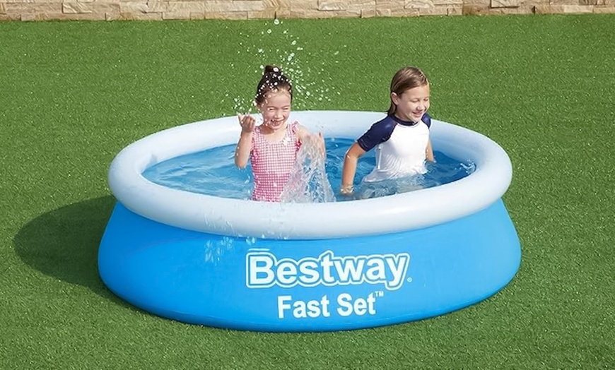 Image 1: Kinderzwembad met opblaasring van Bestway