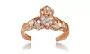 Rose Gold Flashed Sterling Silver Cubic Zirconia Claddagh Toe Ring