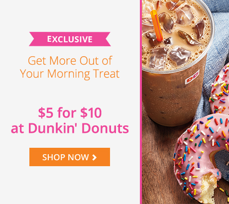 $5 for $10 Dunkin Donuts eGiftCard