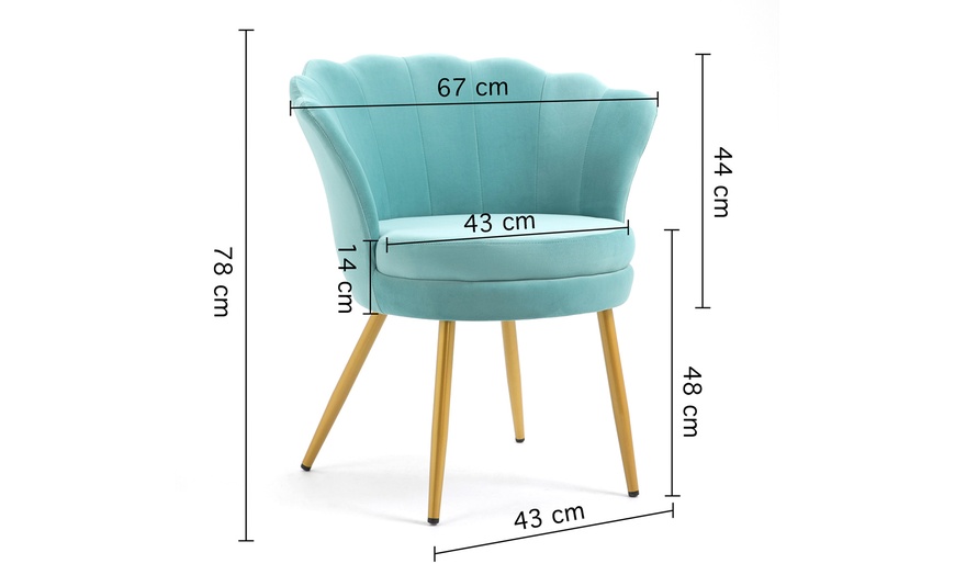 Image 65: Fluwelen schelp fauteuil