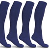 Image 13: 3-6 Pairs Knee-High Solid Compression Socks for Men & Women Graduated 15-20 mmHg