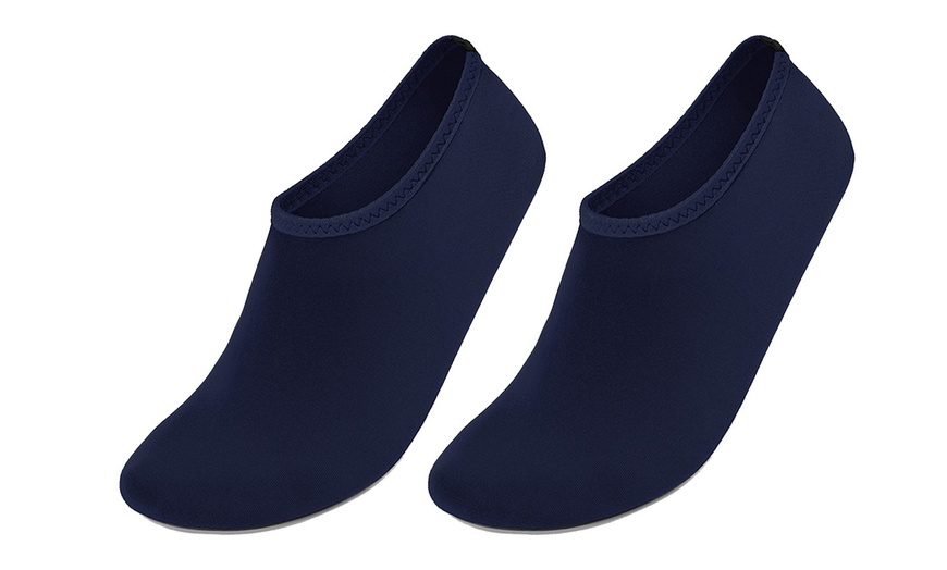 Image 8: 2 Pack Water Shoes Barefoot Quick-Dry Aqua Yoga Socks Slip-On Beach Swim Surf