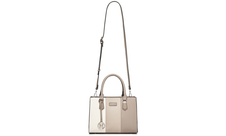 Image 14: Miss Lulu PU Leather Three-Tone Stitched Shoulder Handbag