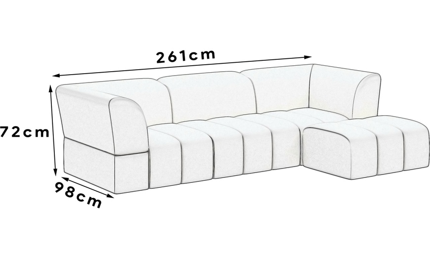 Image 8: Lena 3 Seater Fabric Sofa