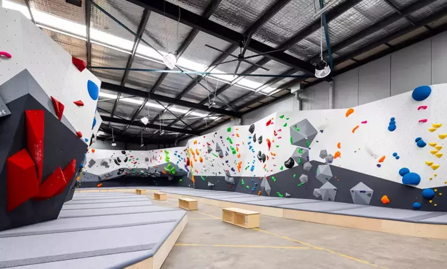 Image 1: Full Day of Bouldering w/ Shoe Rental & Chalk for 1, 2, 3, 4, 5, or 6