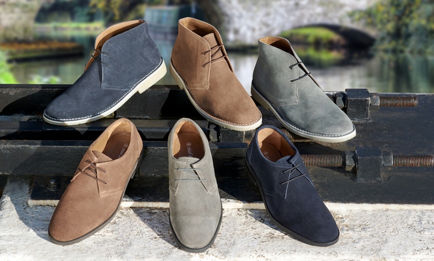 Image 1: Men's Suede Desert Shoes