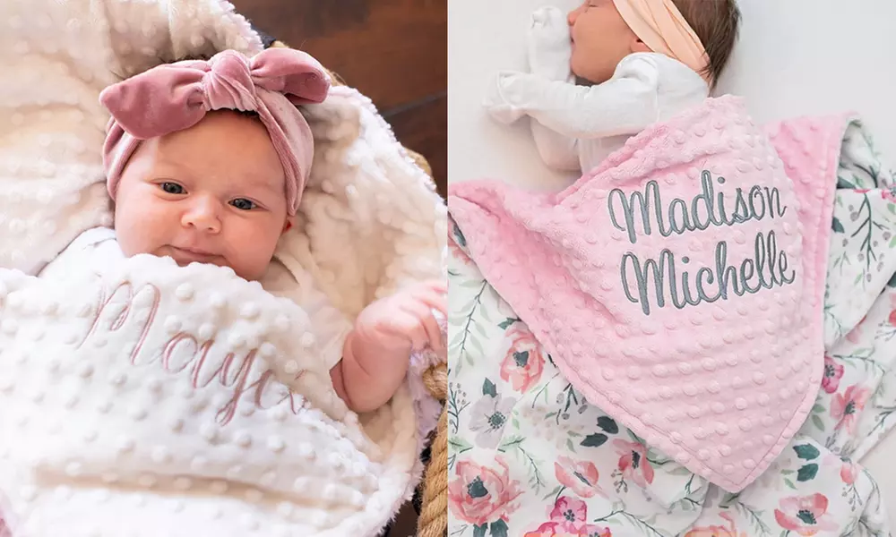 1 ou 2 couvertures brodées personnalisées pour bébé