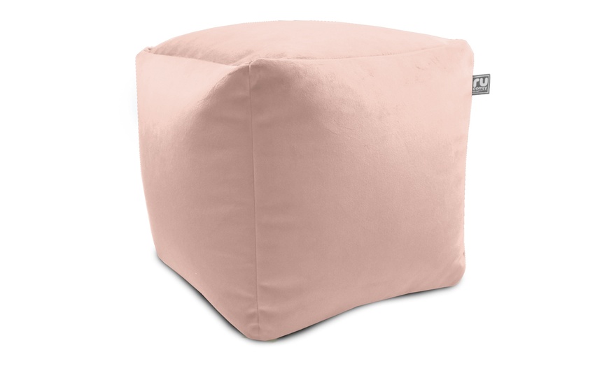 Image 8: rucomfy Velvet Cube Footstool