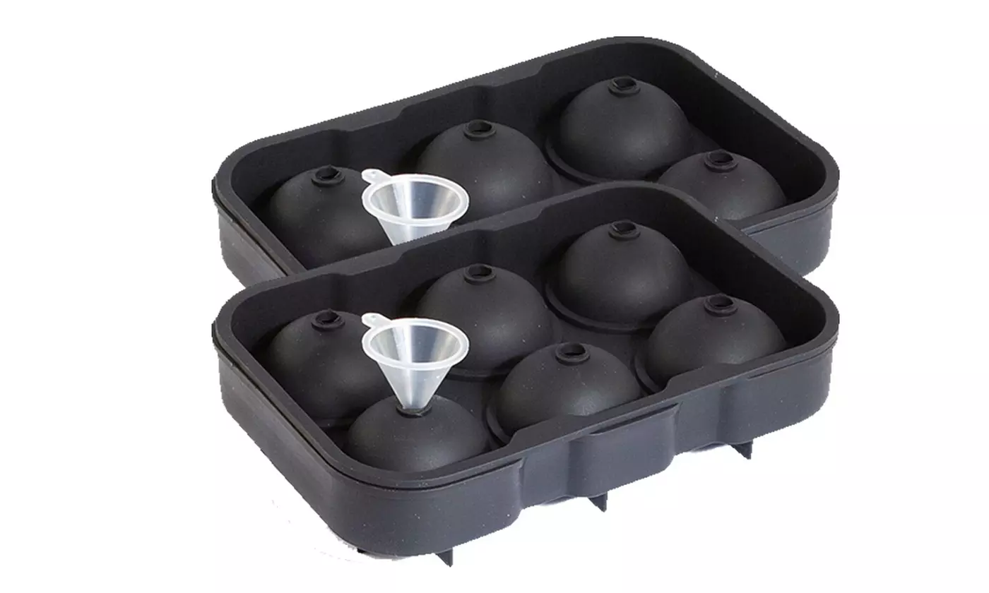 Silicone Ice Cube Tray Large Round Square Molds for Whiskey Cocktails Bourbon