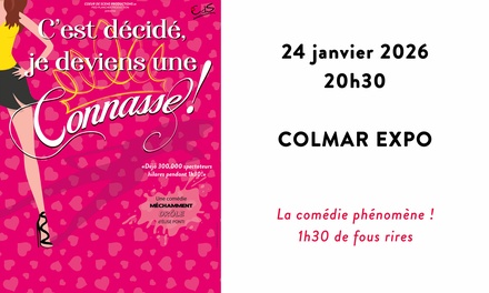 Le 24 janvier 2026 à 20h30 : 1 place pour "C'est décidé, je deviens une connasse !" - "C'est décidé, je deviens une connasse !" à Colmar
