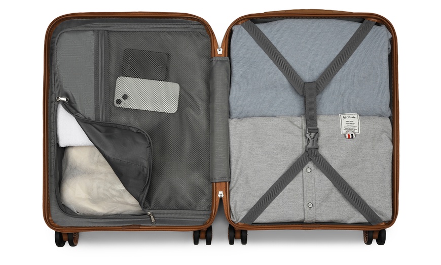 Image 21: Conjunto de viaje con maleta rígida de cabina, bolsa de mano y neceser